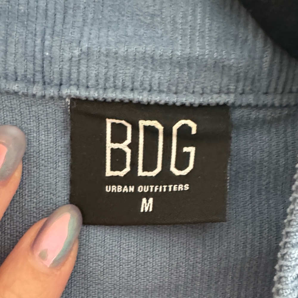 Urban Outfitters Indigo Blue Cropped Bomber Jacket - Picture 2 of 4